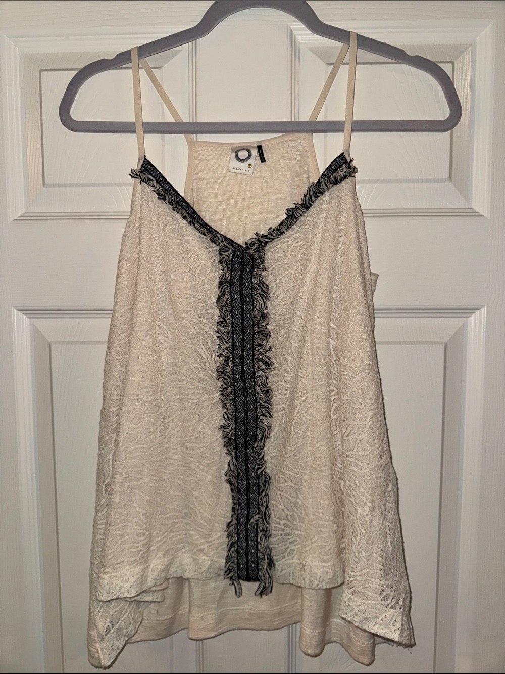 Akemi + Kin Black and Cream Tank Top